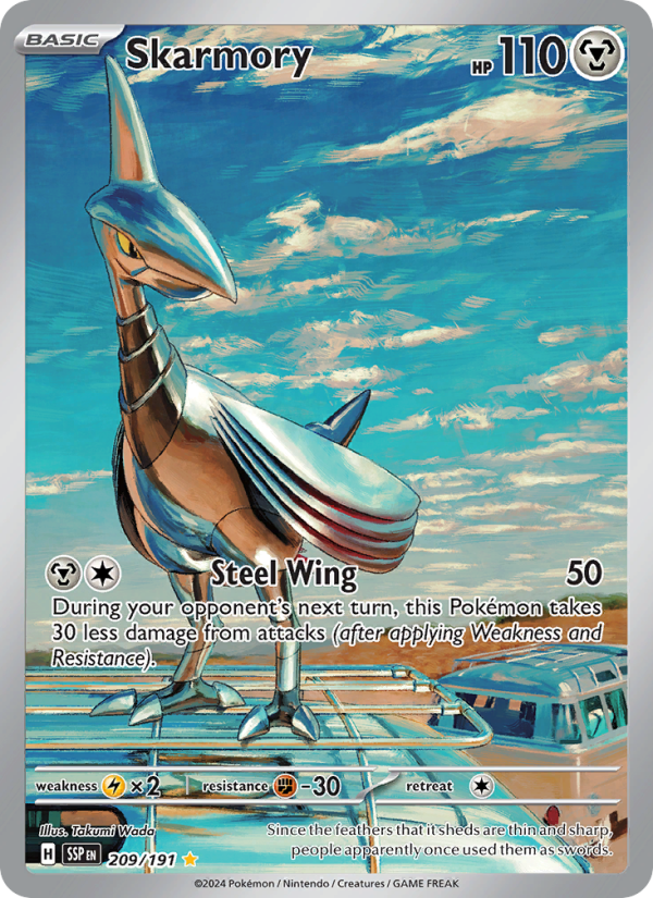 Pokémon TCG Skarmory 209/191 Surging Sparks Illustration Rare