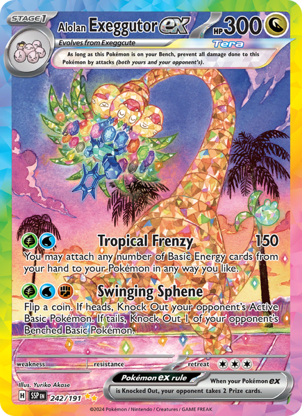 Pokémon Alolan Exeggutor ex 242/191 - Surging Sparks: Special Illustration Rare